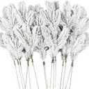 DIYDEC 15pcs Snowy Pine Branches 11.8" Christmas Artificial Pine Picks Branches Snowy Pine Needles Frosted Faux Pine Picks Greenery Stems for Christmas Tree Garland Wreath Vase DIY Crafts Home Winter