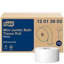 Tork Mini Jumbo Toilet Paper Roll White T2, Advanced, 1-Ply, 12 x 1200', 12013903