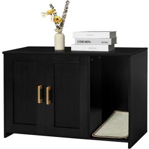 Cat Litter Box Enclosure, with Scratching Mat, 27.6" x 18.2"x 19.6"