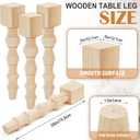 Threehoney 4 Pcs Farmhouse Table Legs, 29" x5'' Pine Dining Table Legs for Furniture Unfinished Wooden Furniture Dining Cottage Bench Coffee for DIY(Round)