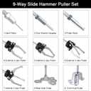 DAYUAN 9 Way Slide Hammer Axle Bearing Dent Hub 2 3 Internal External Gear Puller Set