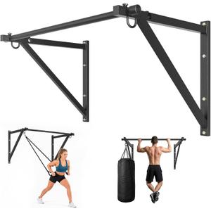 Wall Mounted Pull Up Bar, 51''/36'' Chin Up Bar | 500LBS Capacity, Reinforced Thick Metal Construction, Joist Mounted, Strength Training Pull-Up Bars, Easy to Install