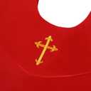 Erligo Unisex Classic V Shape Choir Solid Satin Stole with Embroidery Cross Reversible for Adults Church (Red)