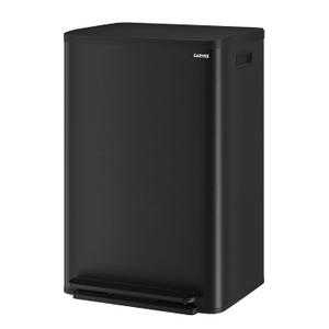 13 Gallon Trash Can Kitchen Garbage Bin with Removable Inner Buckets 50L Stainless Steel Step-on Metal Large Waste Cans with Soft Close Lid Black
