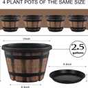 4 Pack 12 Inch Plant Pots,Large Flower Pots for Outdoor
