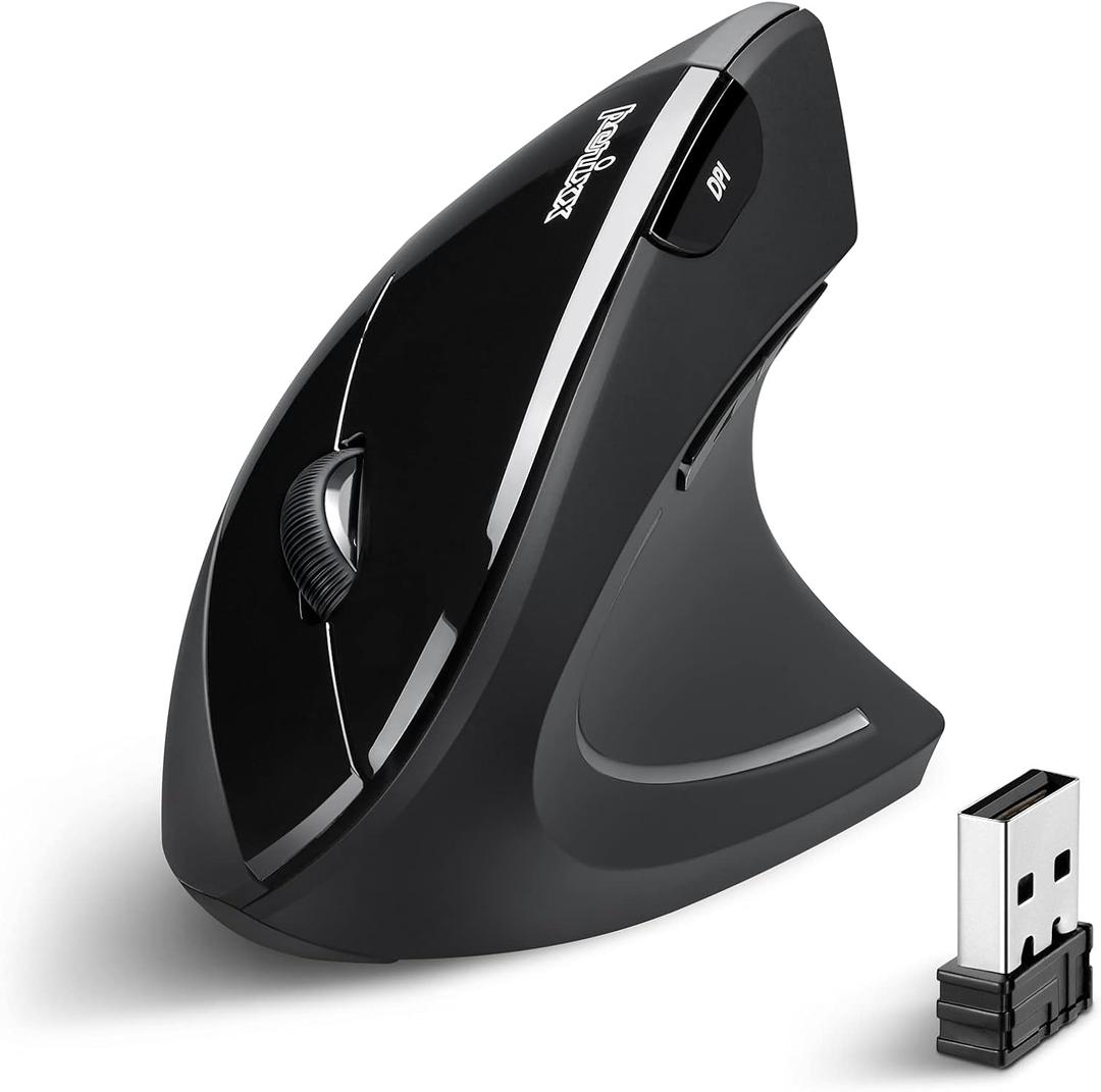 Perixx PERIMICE-713 Wireless Ergonomic Vertical Mouse - 800/1200/1600 DPI - Right Handed - Recommended with RSI User Perixx PERIMICE-713 Wireless Ergonomic Vertical Mouse - 800/1200/1600 DPI - Right Handed - Recommended with RSI User