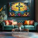 1000 Piece Stained Glass Cross Jigsaw Puzzle for Adults | Challenging & Colorful Design | Perfect for Family Game Nights & Thoughtful Gifts