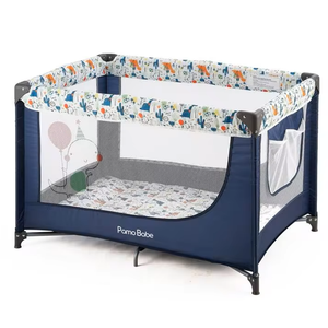 Pamo Babe Pack and Play Portable Crib Baby Playpen for Toddler Unisex Playard Foldable Baby Crib with Mattress Pad Lightweight Travel Playard Blue