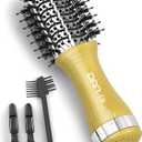 DAN Technology 2-in-1 Dual Voltage Hot Air Brush, Less Frizz & More Shine with Reduced Heat Damage, 2 Inch Oval Travel Blow Dryer Brush for Root Lift & Smooth Blowout