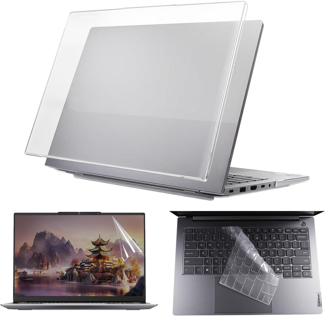 Laptop Case Set for 2026 2025 ThinkBook 14 Gen 9/8 (14) Scratch-Resistant & Drop-Resistant Hard Shell Frosted Transparent Protective Cover + Keyboard Cover + Screen Film