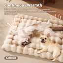 SOMAHE Cat Bed, Plush Faux Fur Kneading Flat Mat - Machine Washable Fluffy Pet Bed for Indoor Cats, Non-Slip Small Kitten Bed, Therapeutic Knead Cat Mat for Couch & Window Sill, 23"15" Inch,Camel