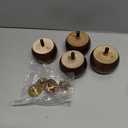 Set of 4 Wood Furniture Legs 2 inch Walnut Bun Feet for Furniture Ottoman Couch Cabinet Sofa with M8 Bolt Predrilled