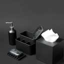 Essentra Home Matte Black Collection Square Tissue Box Cover