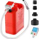 anngrowy Fuel Transfer Pump Battery Powered with Auto-Stop, Gas Can Pump Transfer with 4 Adaptors, 3.2 GPM, 51" Hose, Portable liquid Transfer Pump for Oil, Gasoline, Diesel, Kerosene, Gifts for Him