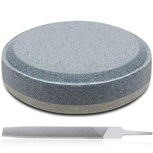 Honoson Axe File Sharpener Set, 120 and 240 Grit Multi Purpose Hatchet Axe Sharpening Stone and 7 Inch Rectangular Cut Tools, Sharper Disk for Sharpening Dull, Blunt or Tired Edges