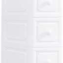 Conworld Super Light Weight Slim Plastic Bathroom Storage, Self-Assembling Organizer 5 Tier Cart with 4 Wheels (Product Comes with Installation Instructions and Video)