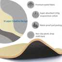 Non-Slip Absorbent Washable Incontinence Pad underpad Seat 4-Layer Design Chair Absorbent Pads Protection - for Seniors, Adult, Children, or Pet Underpad Protection - Set of 2 (Beige, 21" L x 22" W)
