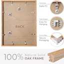 11x14 Picture Frame, Solid Oak 11x14 Photo Frame with Mat to 8x10, 14x11 Natural Oak Wood Frames for Wall, Set of 1