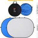 Kate Collapsible Pop-Up Backdrop for Self-Tape Auditions, Professional Headshots, Video Conferencing & Live Streaming - Portable Photography Background (5'x6.5' / 1.5x2m, Blue/Gray)