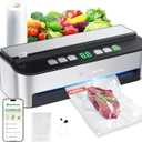 Vacuum Sealer Machine, Beelicious® 85KPA Fully Automatic 8-IN-1 Food Sealer with Bags Storage, Build-in Cutter, Moist Mode and Air Suction Hose | Digital Countdown | Sous Vide