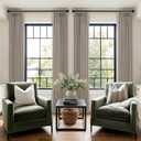 Pinch Pleated Linen Curtains 108 Inches Long for Living Room 50 Inch Wide Burlywood Birch Double Pleated Drapes Back Tab Neutral Boho Ceiling Floor 108 Inch Window Curtains Bedroom 50x108 1 Panel