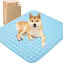 MICROCOSMOS Summer Cooling Mat & Sleeping Pad- Water Absorption Top, Materials Safe, Easy Carry, EZ Clean. Keep Cooling for Pets, Kids and Adults.(Blue, 36" x36")
