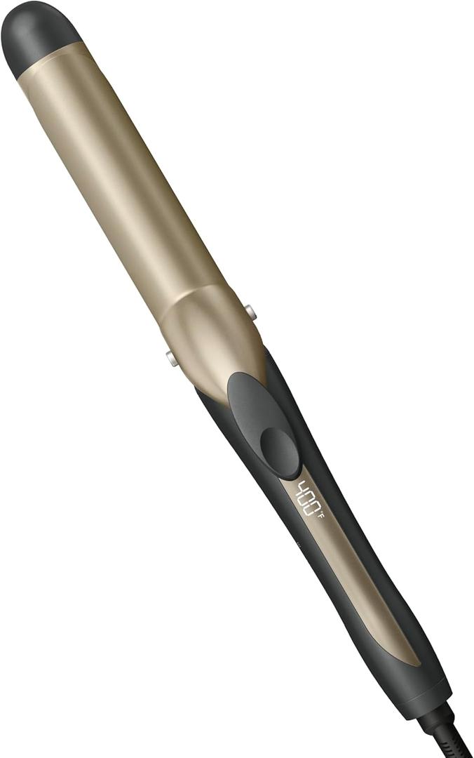 INFINITIPRO BY CONAIR Tourmaline Ceramic 1-Inch Curling Iron, 1-Inch Barrel Produces Loose Curls, Hair Curler for Use on Medium and Long Hair, Dark Gray