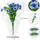 14 Bundles Fake Mums Fake Plants Artificial Mums for Outdoors Artificial Flowers for Yard Porch Home Garden Fall Indoor Outdoor Decor(Blue)