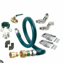 FSE M7536K12 Royal Series Moveable Gas Connection Kit, 3/4" I.D., 36" Long, Stainless Steel Corrugated tubing & Radial wrap with Green Antimicrobial PVC Coating, (1) Quick Disconnect