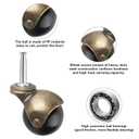 2" Ball Caster Wheels, casters Set of 4 Brass Vintage Antique Caster 5/16" x 1 1/2" (8 x 38mm) Wheels Pole with Sleeve for Furniture, Chairs, Cabinets, casters Set of 4 Heavy Duty