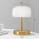 Oneach 9" Cordless Table Lamp, Gold Rechargeable Battery Operated Lamp, 3-Way Stepless Dimming Touch Lamps, Small Glass Bedside Nightstand Light for Bedroom Dining Table Living Room Shelf Decor