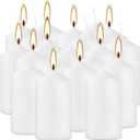 Howemon 20 Pcs Bulk Long Burning Wax Pillar Candles 2" x 4" Dripless Unscented Smokeless for Wedding Party Spa Lantern Fireplace Home(White)