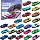 Cars Advent Calendar 2025 for Kids, 24 Pack Alloy Vehicles Toy Christmas Countdown Calendar, Ideal Gift for Kids, Boys Toddlers, Girls