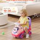 VEVOR Ride On Toddler Push Car, Push Car for Toddler 19 to 36 Months, Kids Ride On Toy with Horn & Music, 48.5 lbs Load Capacity, Under-seat Storage, Foot-to-Floor Walker for Toddlers Boys Girls, Pink