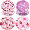 Patelai 100 Pcs Valentine's Day Paper Plates 9 Inch Heart Disposable Dinner Plates Valentine's Day Party Tableware for Dessert Candy Birthday Baby Shower Supplies Decorations(Heart Style)