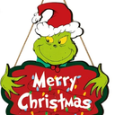 Decor Grinch Merry Grinchmas Hanging Door Decor, 14 Inch, Multicolor