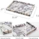 Luxurious Natural Marble Tray Hand Towel Organizer for Disposable Paper Napkins, Jewelry, Makeup Bathroom Vanity Sink Comestic Holder Bathtub Decorative Organizer Perfume Tray/Calacatta Viola