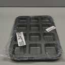 12 Cavity Square Muffin Tin Tray Non-Stick Mini Muffin Baking Pan Multipurpose Sturdy Square Tin Tray Corrosion-Resistant Mini Cheesecake Cake Mold for Oven Baking (Gray)