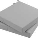 AAAAAcessories Outdoor Seat Cushions for Chairs, Waterproof, Fade-Resistant Patio Furniture Replacement Cushions, 19" x 19" x 3", Set of 2, Gray