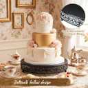14 Inch Black Cake Stand Set Metal Round Cupcake Dessert Stand with Cake Cutting, Spatula Wedding Cupcake Pastry Display Candy Holder Display for Wedding Party Birthday Baby Shower(Classic)