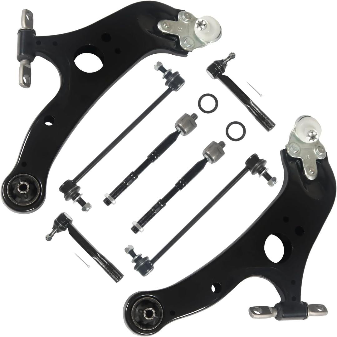 8PCS Suspension Control Arm Kit Fit for Toyota Sienna 2011-2020 | Front Lower Control Arms With Ball Joints, Sway Bar And Tie Rod End Links, K622035 K622036 EV801518 ES800997 ES800998