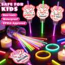 36 Pack Neon Valentine's Day Gift Cards with Glow Sticks, Glow in The Dark Party Favors, Glow Stick Bracelets & Necklaces for Kids, Classroom Exchange, School Prizes & Valentine's Party Supplies