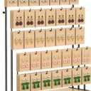 ORLESS Jewelry Display for Vendors, Earring Display Stand for Selling, Necklace Display Holder for Selling, Earring Cards Organizer for Bracelets, Rings, Jewelry Towers, Original Wood (35 Hooks) (Carbonized Black)