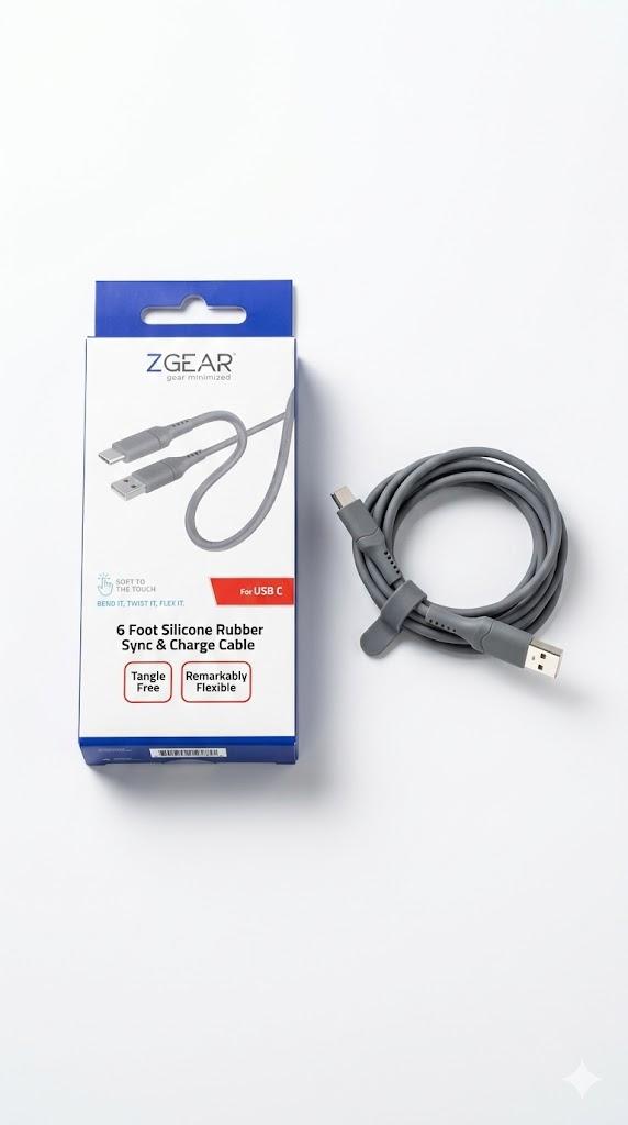 6 Foot Silicone Rubber Sync & Charge Cable