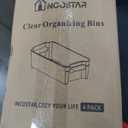 Clear Fridge Organizer, Refrigerator Organizer Bins with Handle, Freezer, Kitchen Cabinet, Pantry Organization, BPA Free Fridge Organizers (12.4 inch 4 Pack)