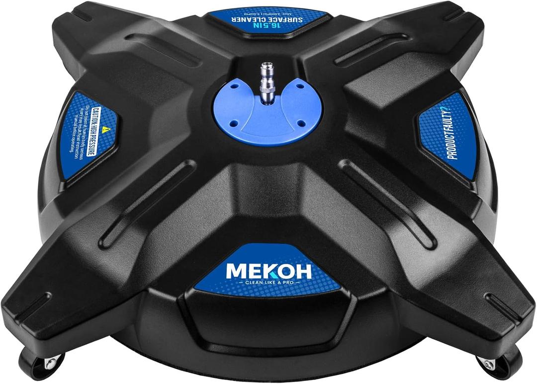 MEKOH 16.5 Pressure Washer Surface Cleaner, Large Lightweight Driveway Pressure Washer Attachment 3600PSI, 4 Caster Wheels, 1/4 Quick Connect, Universal Gas & Electric Power Washer Surface Cleaner