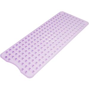 AmazerBath Shower Mat Non Slip 40 x 16 Inches, Shower Stall Mats with Suction Cups and Drain Holes, Non Slip Bath Mat for Tub for Elderly & Kids, Clear Purple