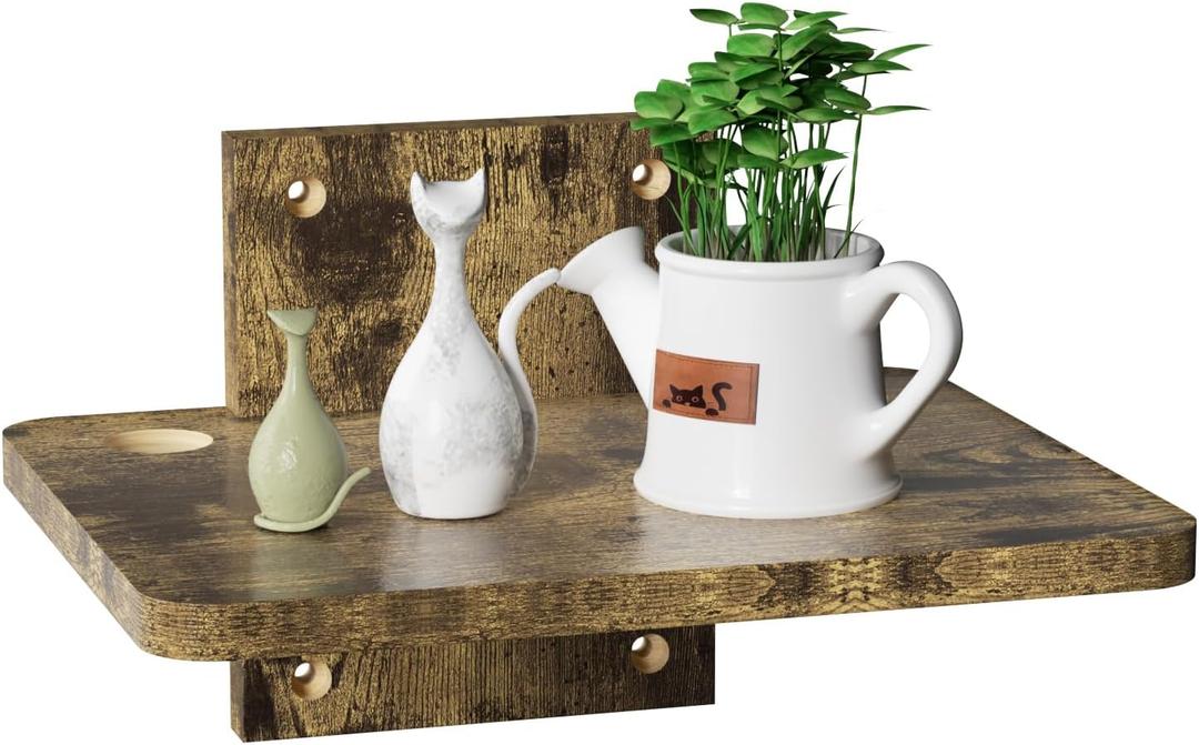 WALI Floating TV Shelf, 1 Tier Projector Shelf for DVD Player, Routers, Game Console, Cable Boxes, Living Room Decor Accessories, Wall Mount Shelves Holds Up to 22lbs(CS201NC), 1-Shelf, Vintage Brown