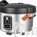 13L Commercial Rice Cooker & rice warmer 60 CUPS Cooked Rice(30-CUPS RAW RICE)| 1350W Fast cooking | Auto turn warming | Large Capacity Rice Cooker for Restaurant (Black)