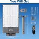2PCS 10500W Solar Street Light, 650000LM 7000K Commercial Solar Parking Lot Light Dusk to Dawn, IP67 Waterproof with Motion Sensor & Remote, Ideal for Farm Ranch Driveway Yard Garage Small Business